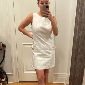 White drop waist dress